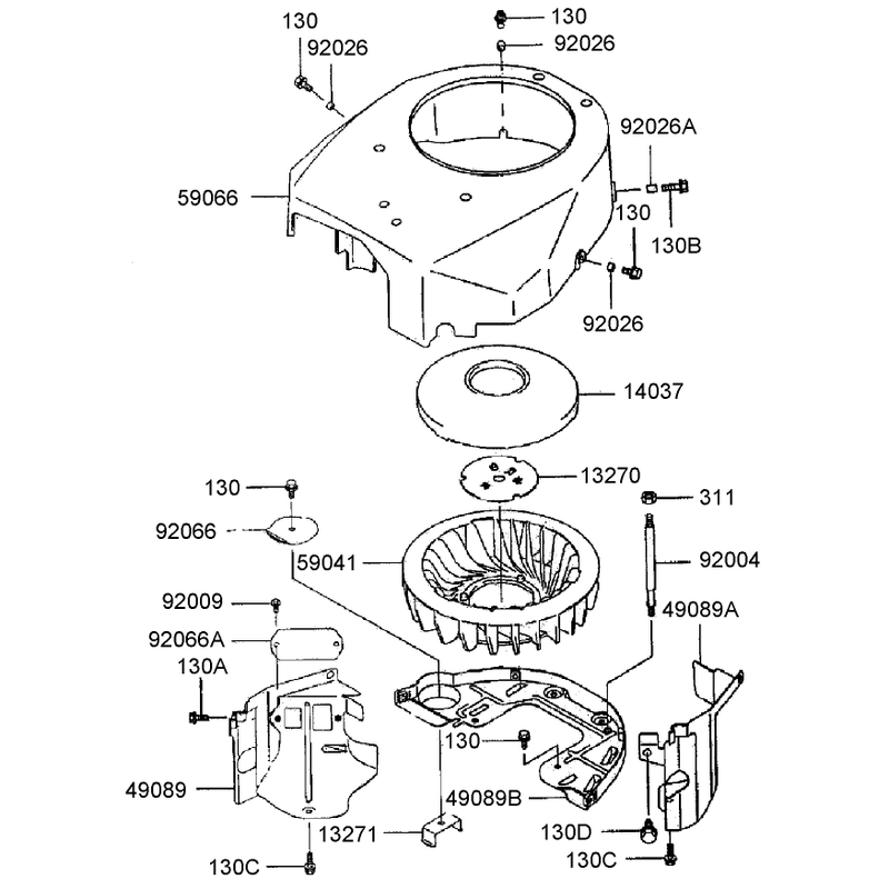 Cooling Equipment Assembly Kawasaki FH500V-AS25
