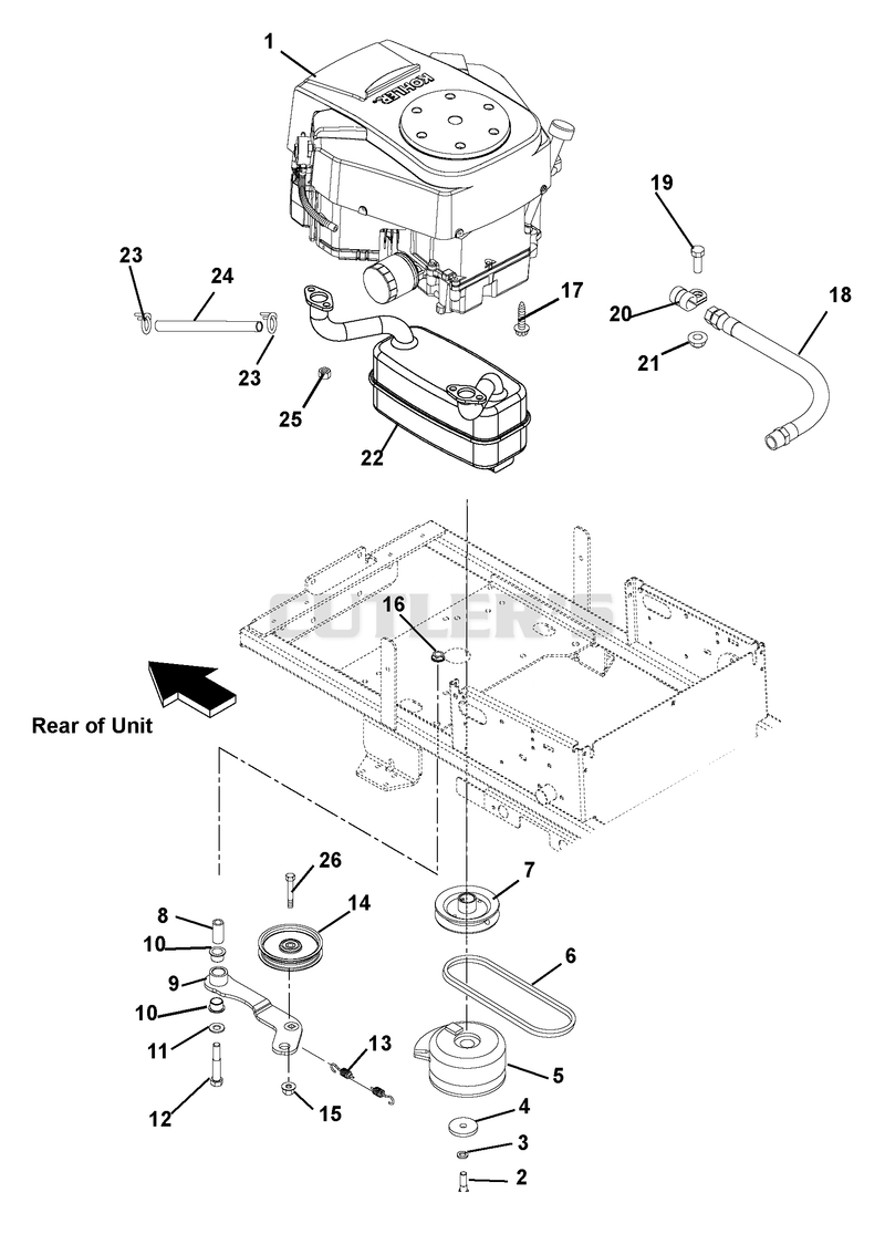 Engine, Exhaust, Belts And Idlers