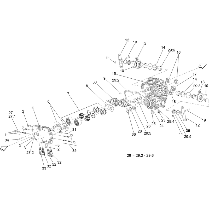 Transmission Assembly (cont.)   Center Section Assembly