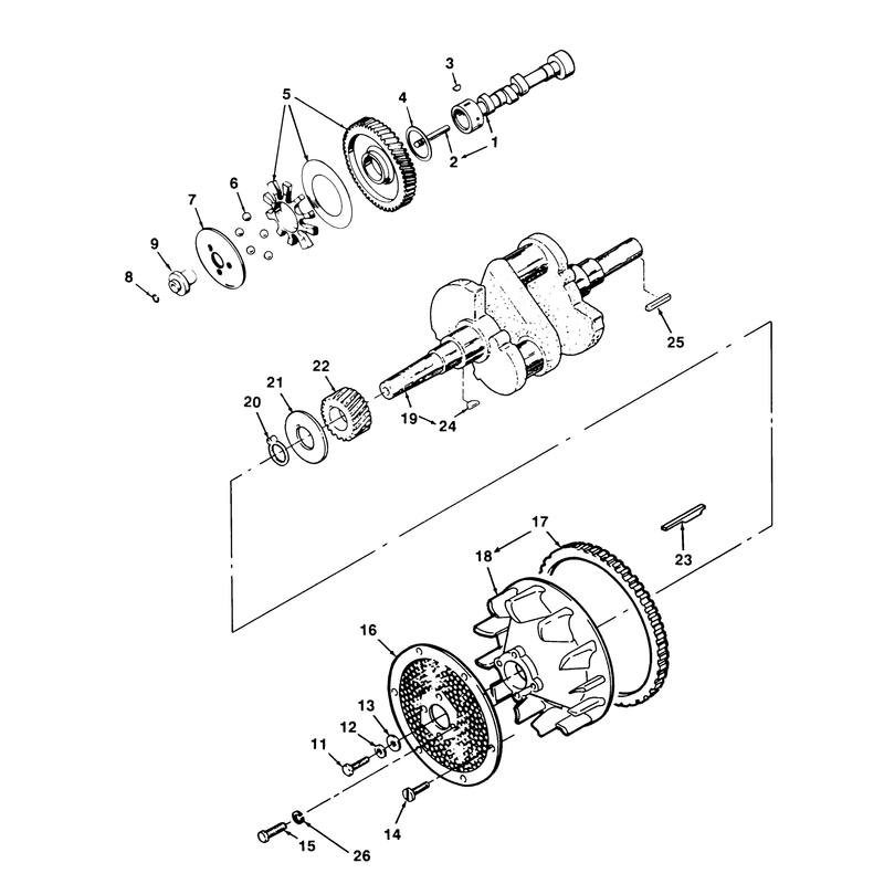 Crankshaft Camshaft and Flywheel