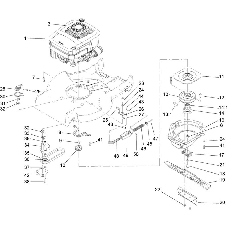 Engine and Blade Assembly