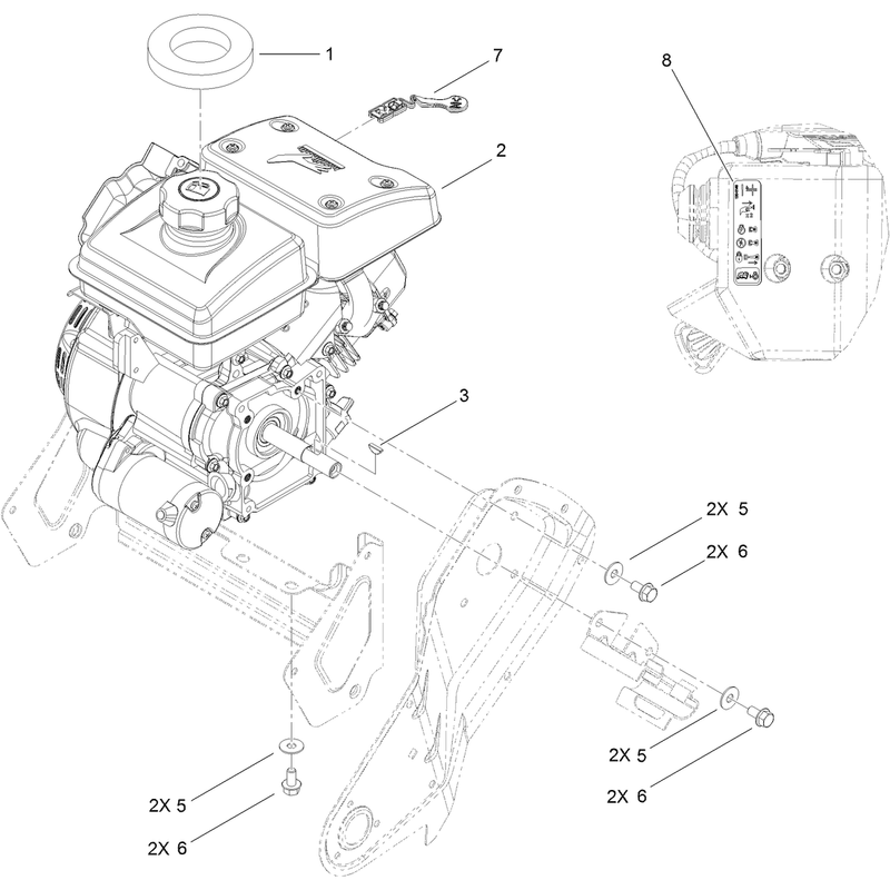 Engine and Mounting Assembly