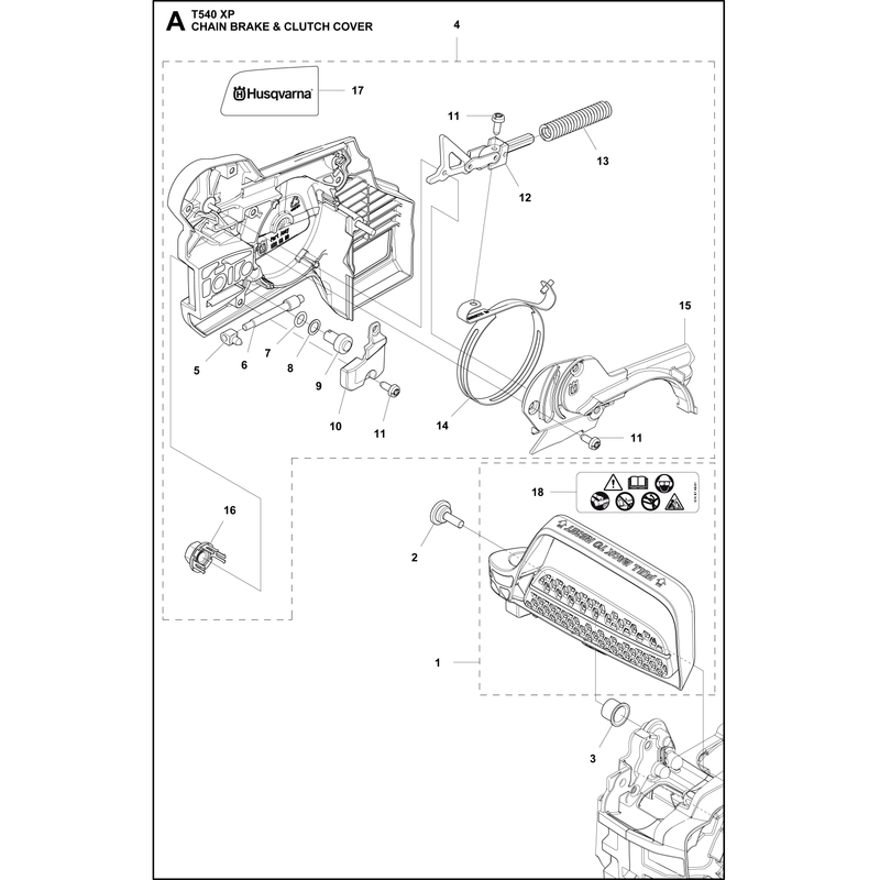 CHAIN BRAKE AND CLUTCH COVER