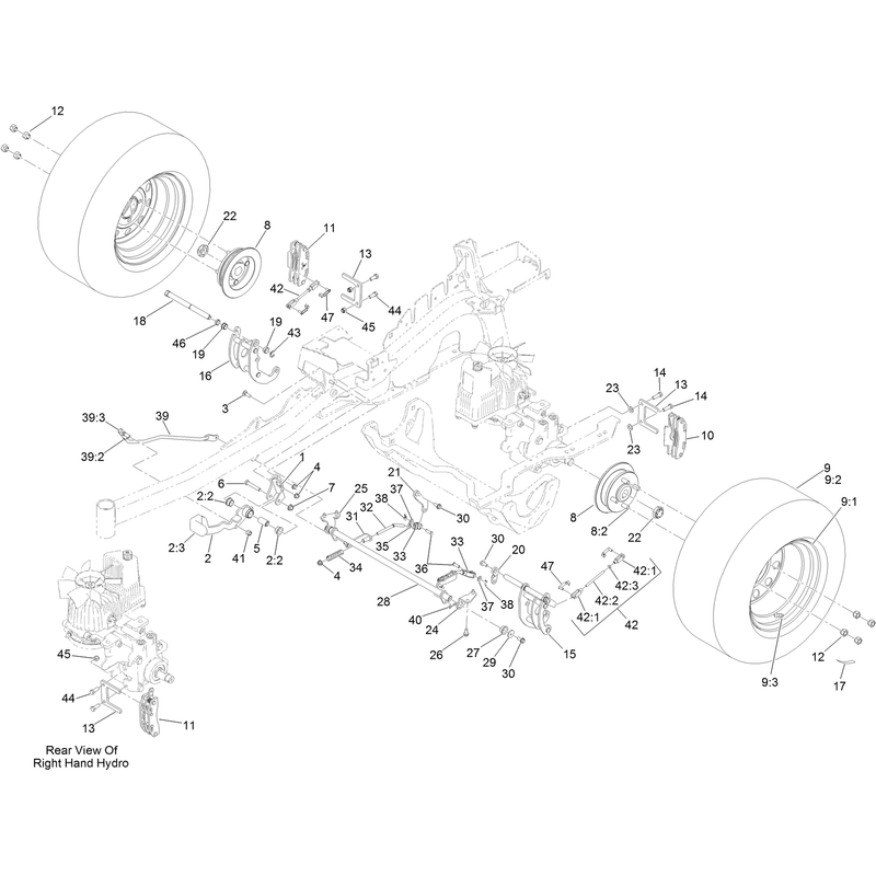 Rear Wheel and Parking Brake Assembly