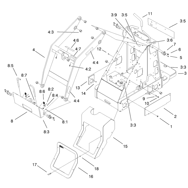 Frame and Loader Arm Assembly