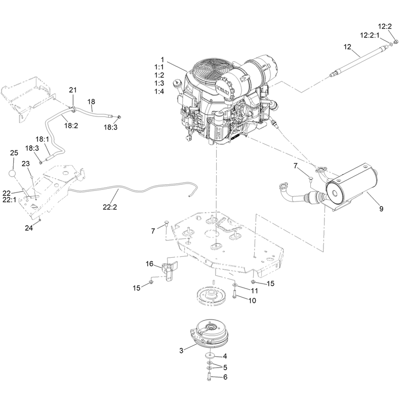 Engine Clutch and Muffler Assembly