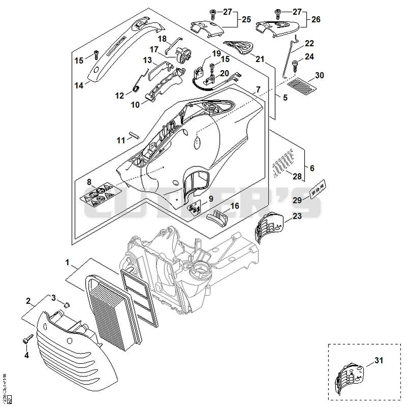Air filter, Shroud
