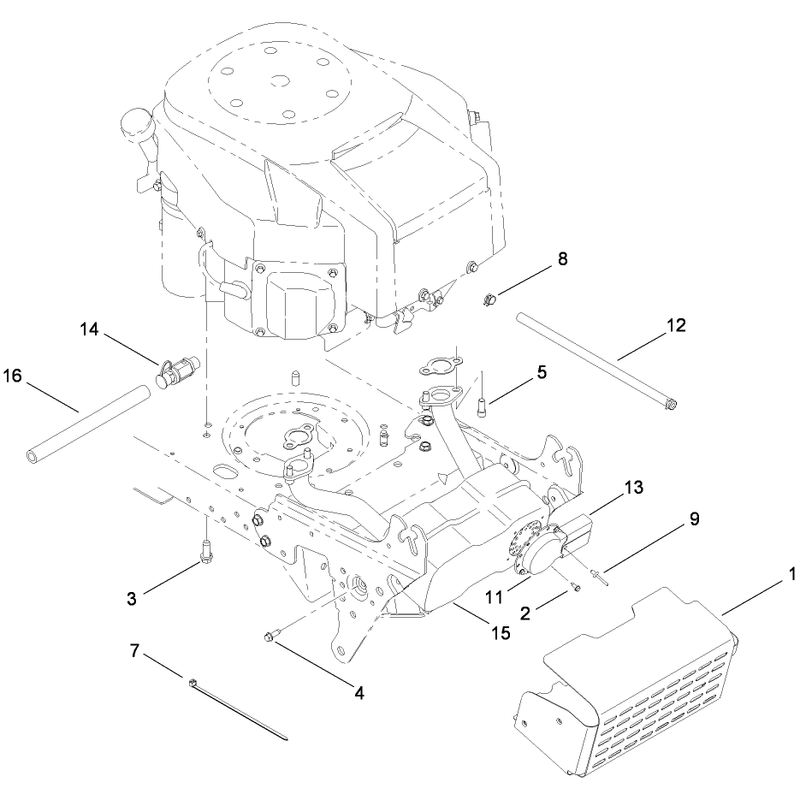 Engine and Muffler Assembly