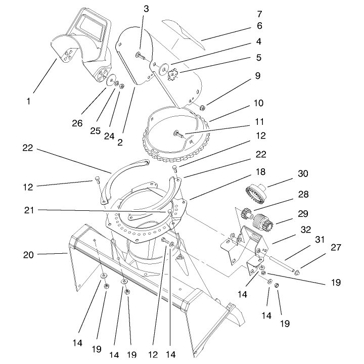 Discharge Chute & Deflector Assembly
