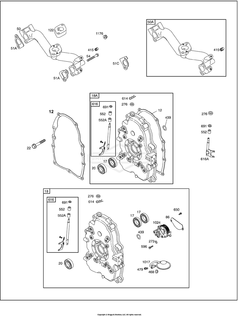 Crankcase Cover, Intake Manifold