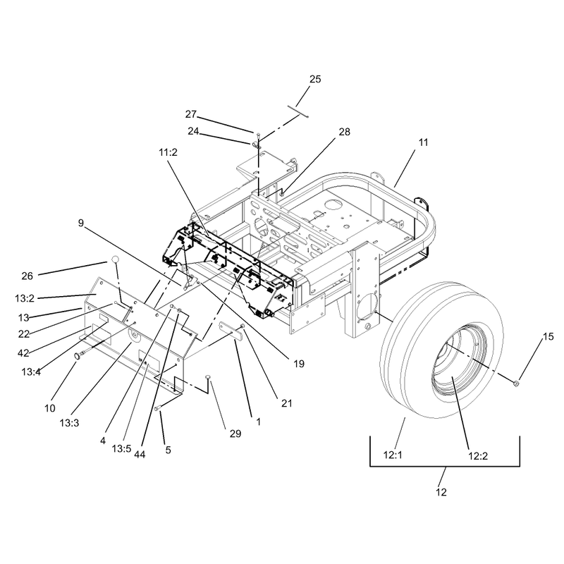 Rear Frame and Wheel Assembly