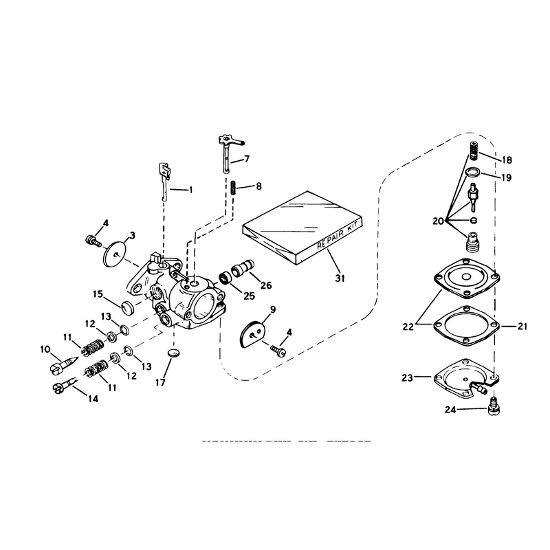 Carburetor No. 632142 (engine Tecumseh Model No. Ah520 Type 1603a)