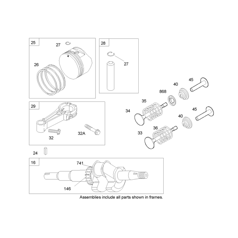 Crankshaft Assembly Briggs and Stratton 122K02-0172-E1