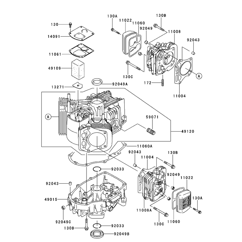 Cylindercrankcase Kawasaki Fh500v-As30
