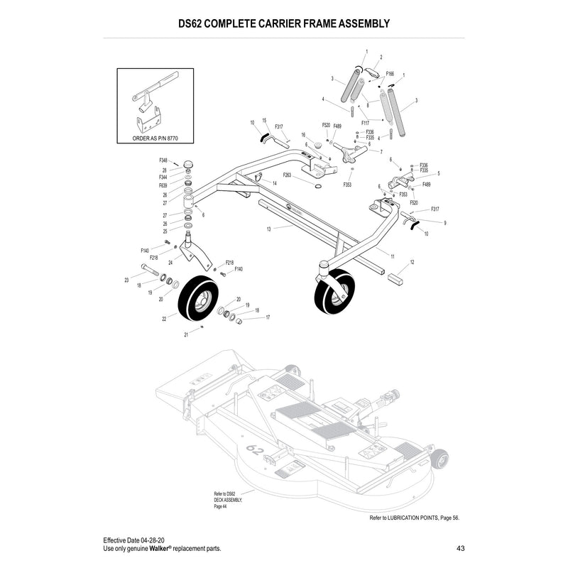 DS62 COMPLETE CARRIER FRAME ASSEMBLY