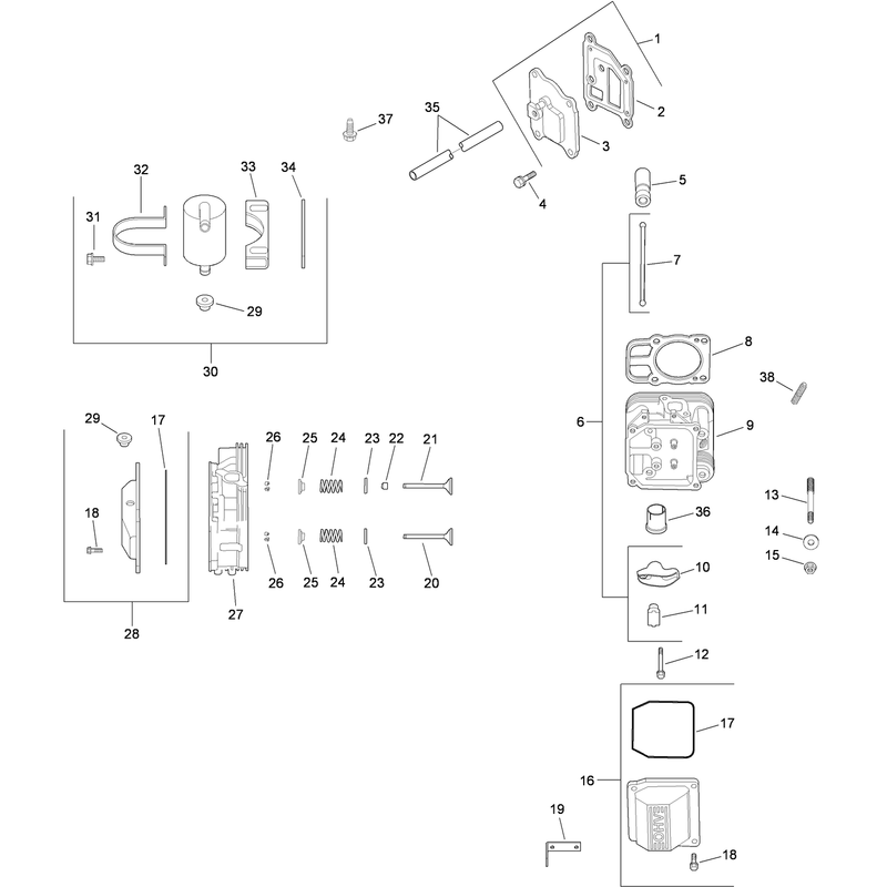 Head, Valve and Breather Assembly  Kohler CV730-3118