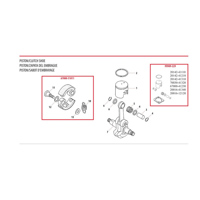 PISTON/CLUTCH SHOE