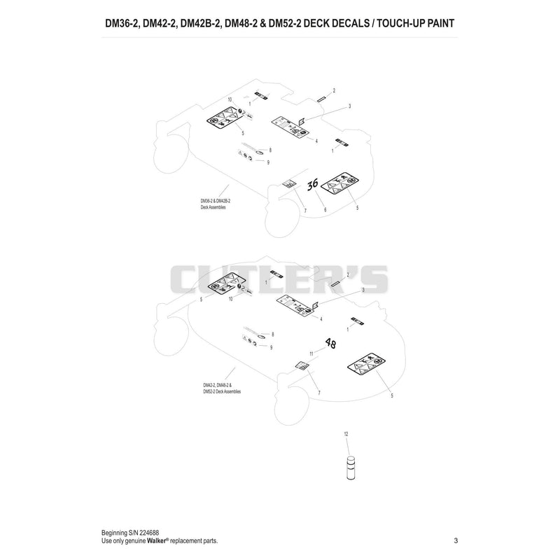 DM36-2-DM42-2-DM42B-2-DM48-2-DM52-2 Deck Decals Touch Up Paint