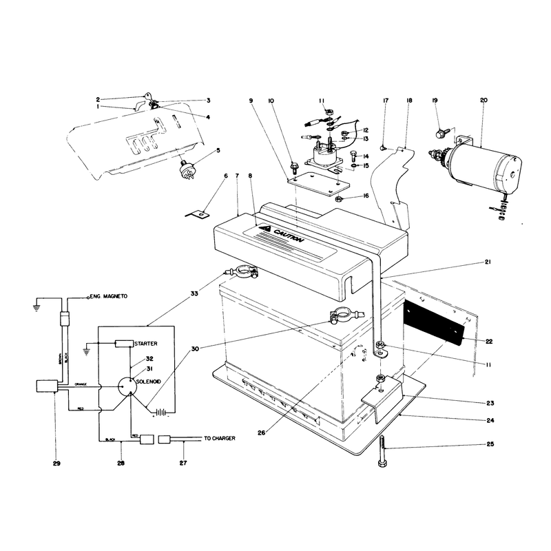 12 Volt Starting Motor Kit 37-4640 (8 & 11 H.p. Snowthrower Model 38150 & 38090)