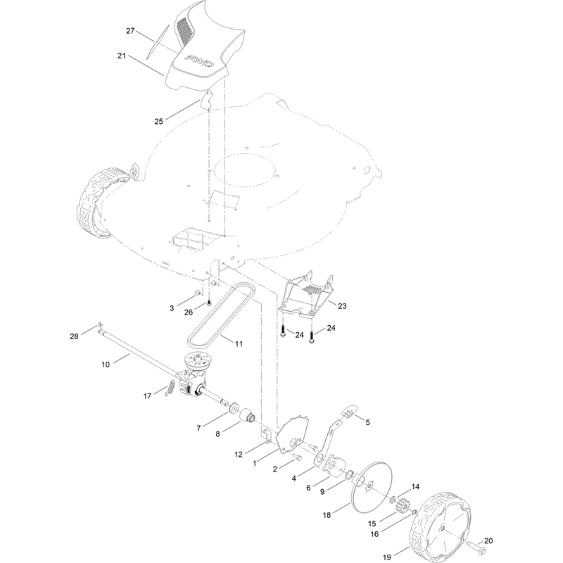 Front Wheel and Height of Cut Assembly