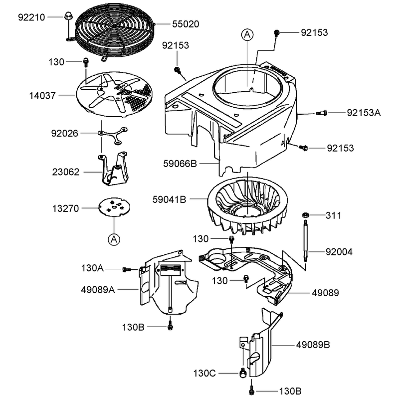 Cooling Equipment Assembly Kawasaki FH580V-DS28