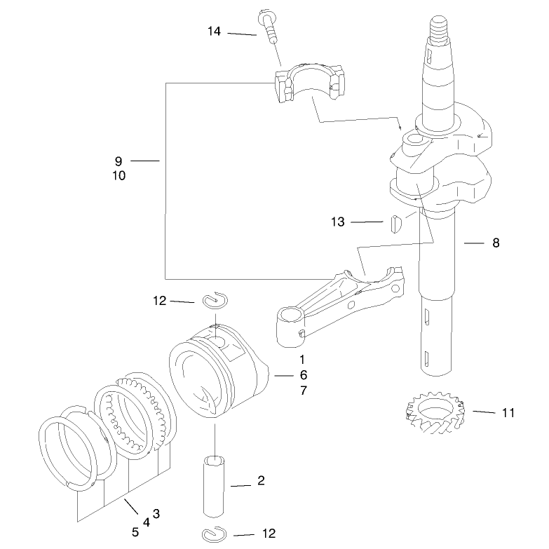 Piston and Crankshaft Assembly