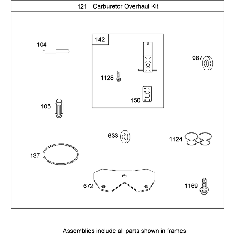 Carburetor Overhaul Kit Briggs and Stratton 407777-0550-B1