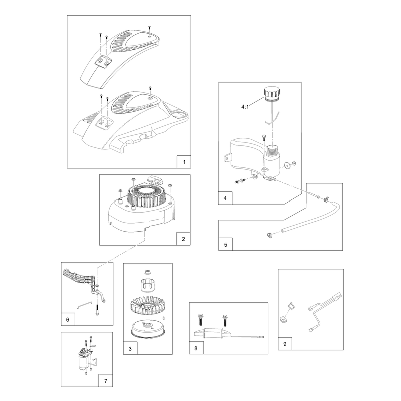 Shroud Flywheel and Fuel Tank Assembly