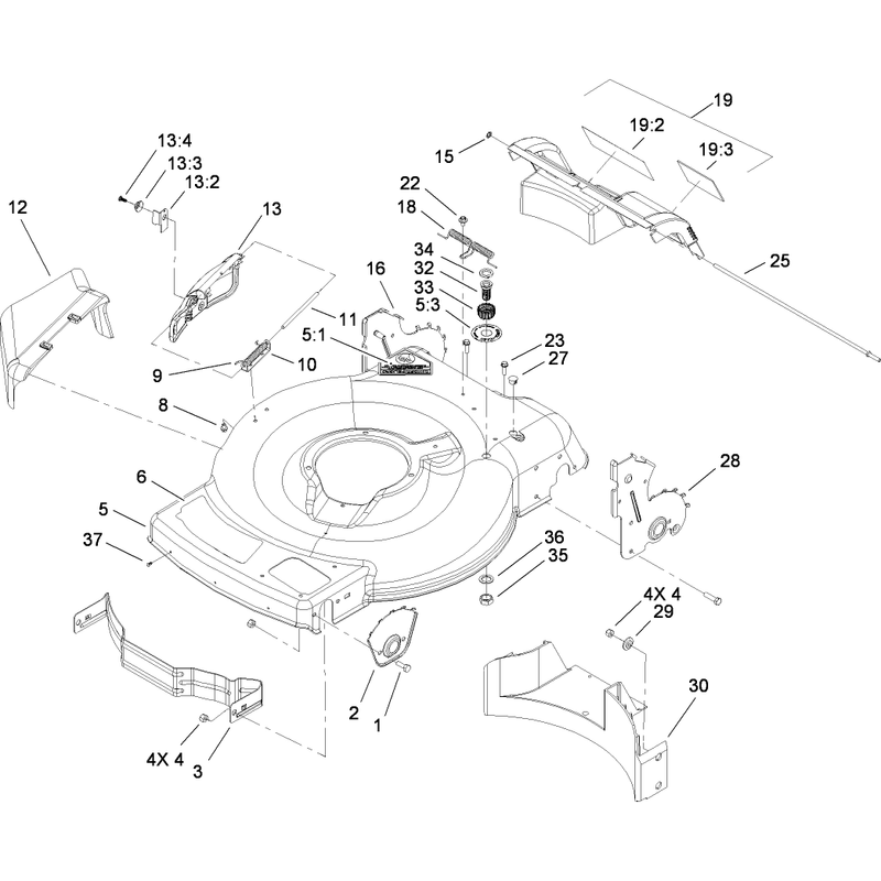 Deck Side Chute and Rear Door Assembly