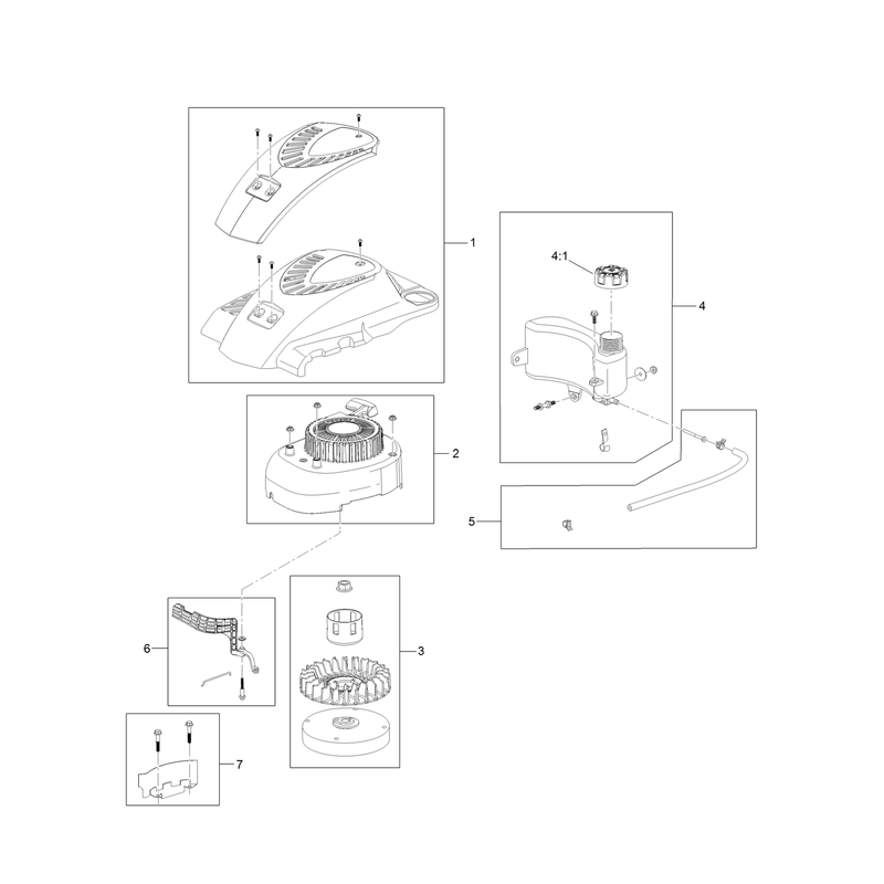 Shroud Flywheel and Fuel Tank Assembly