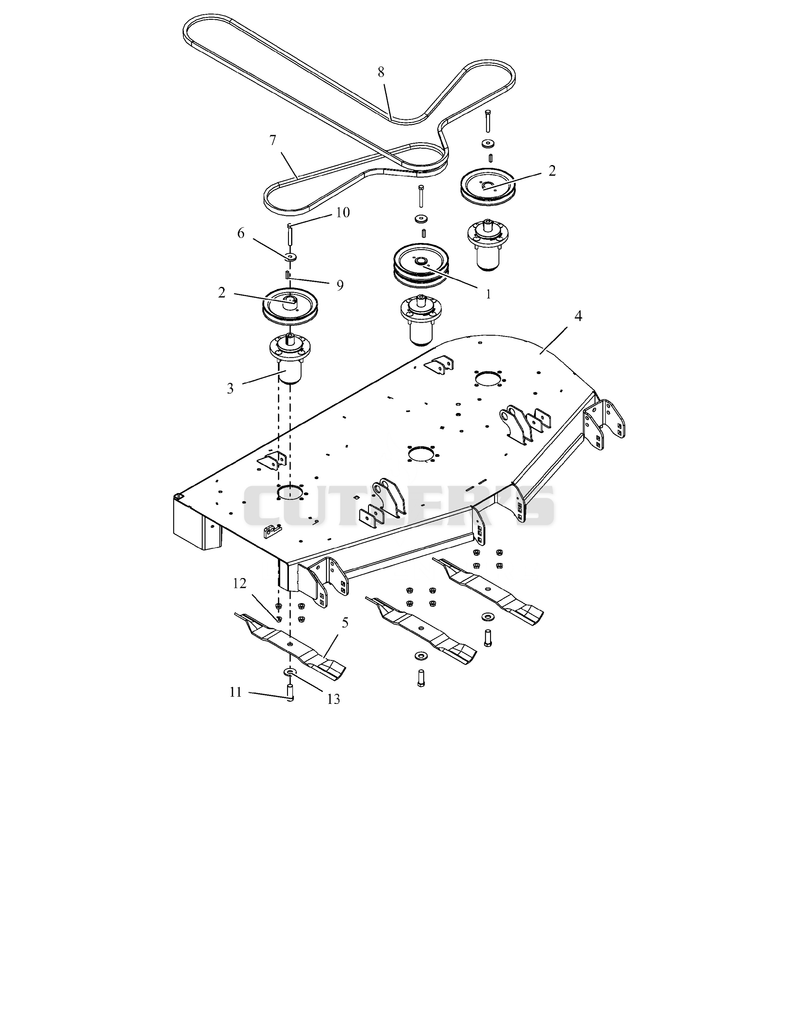 Deck, Belts, Blades And Spindles - 52"