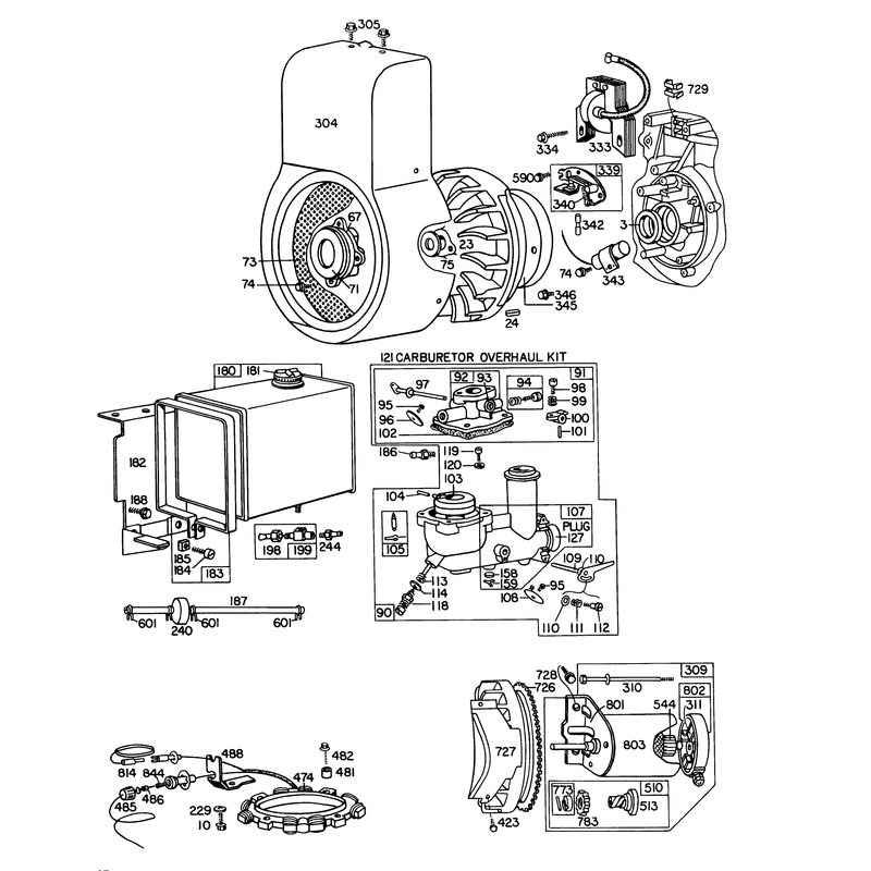 Engine Briggs & Stratton Model No. 251417 Type No. 0140-01