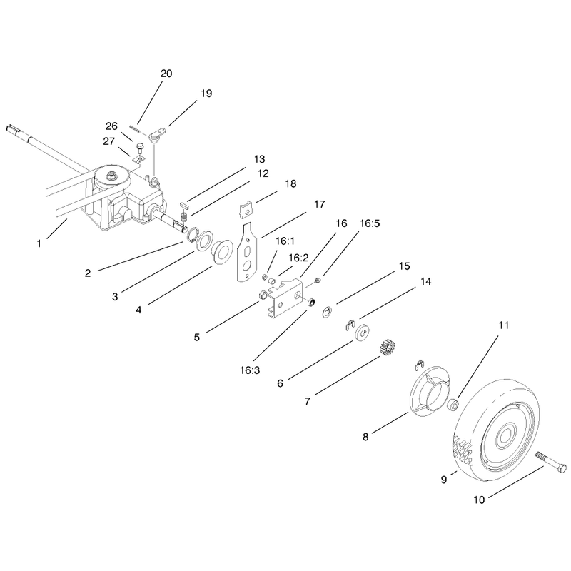 Rear Wheel and Gear Case Assembly