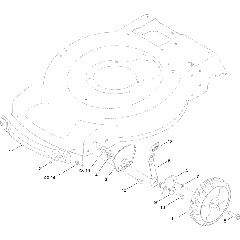 Front Wheel and Height of Cut Assembly