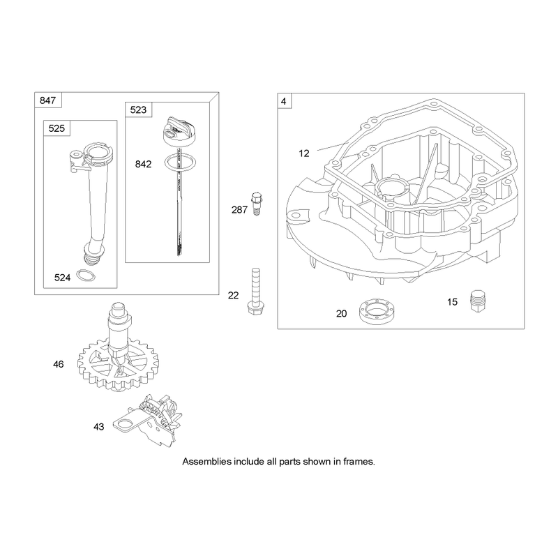 Crankcase Assembly Briggs and Stratton 122607-0116-E1