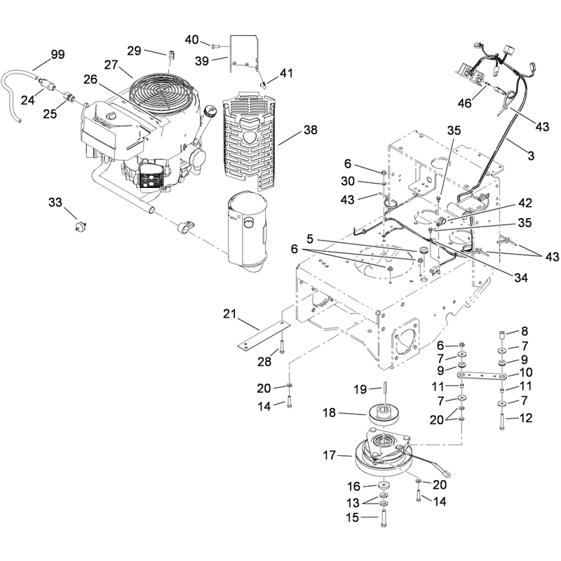 Engine and Clutch Assembly