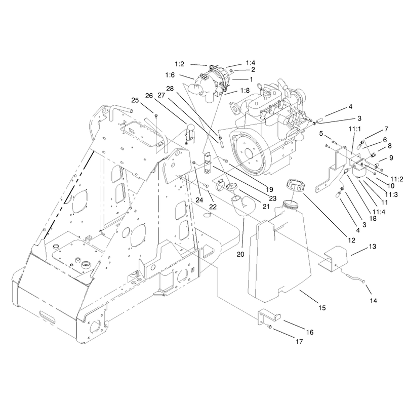 Fuel Tank and Air Filter Assembly