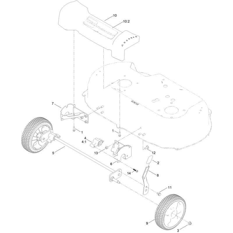 Front Wheel and Height of Cut Assembly