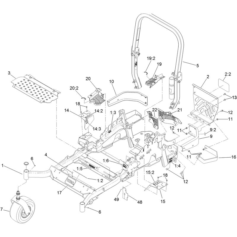 Frame and Caster Assembly