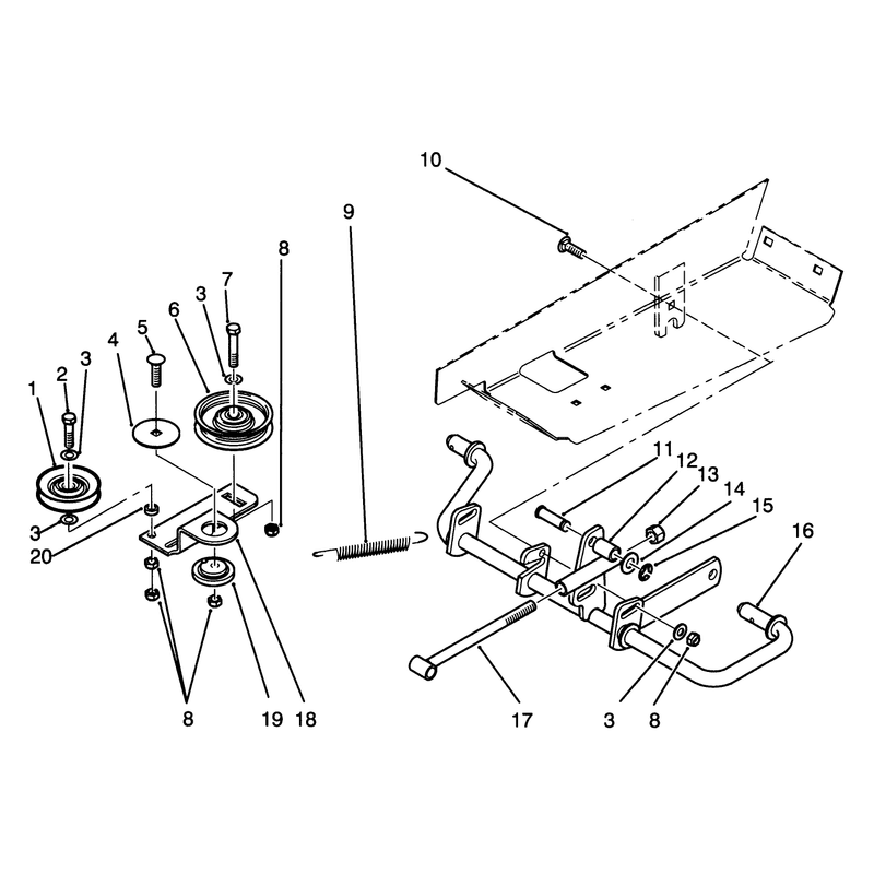 Idler and Pedal Shaft Assembly