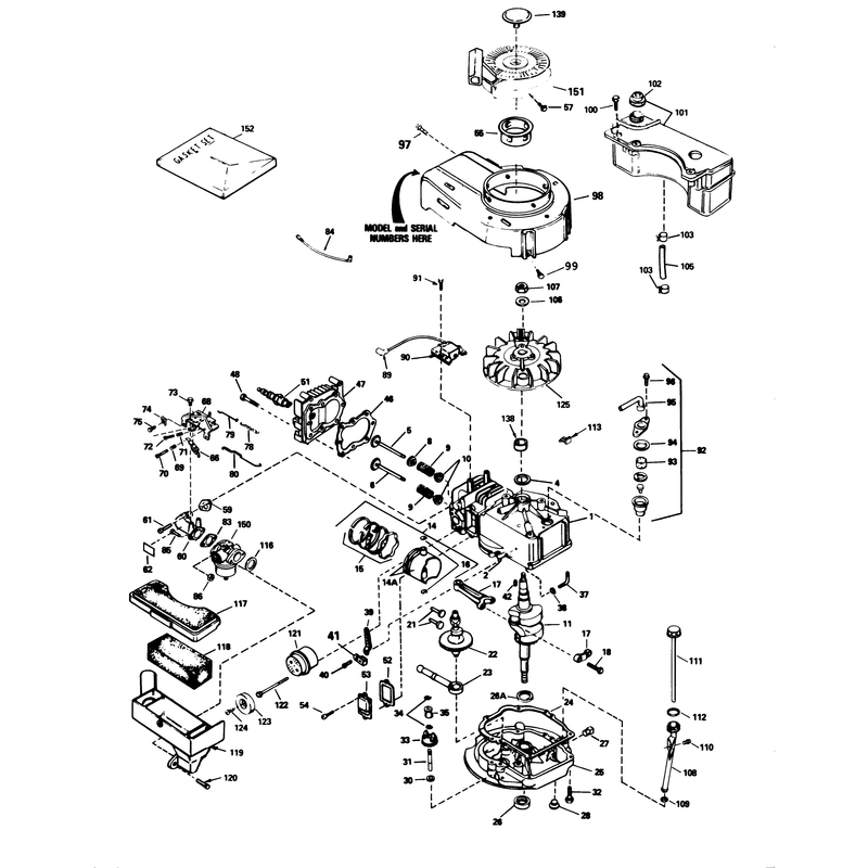 Engine Tecumseh Model No Tvs100-44013b