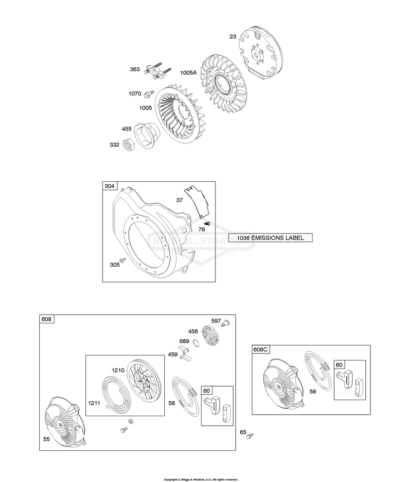 Blower Housing/Shrouds, Flywheel, Rewind Starter