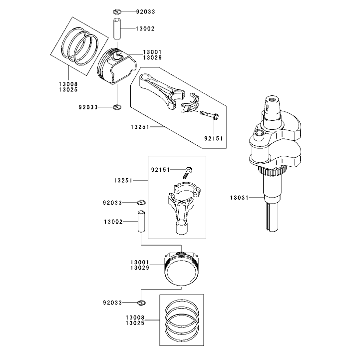 PistonCrankshaft Assembly Kawasaki FH680V-AS21
