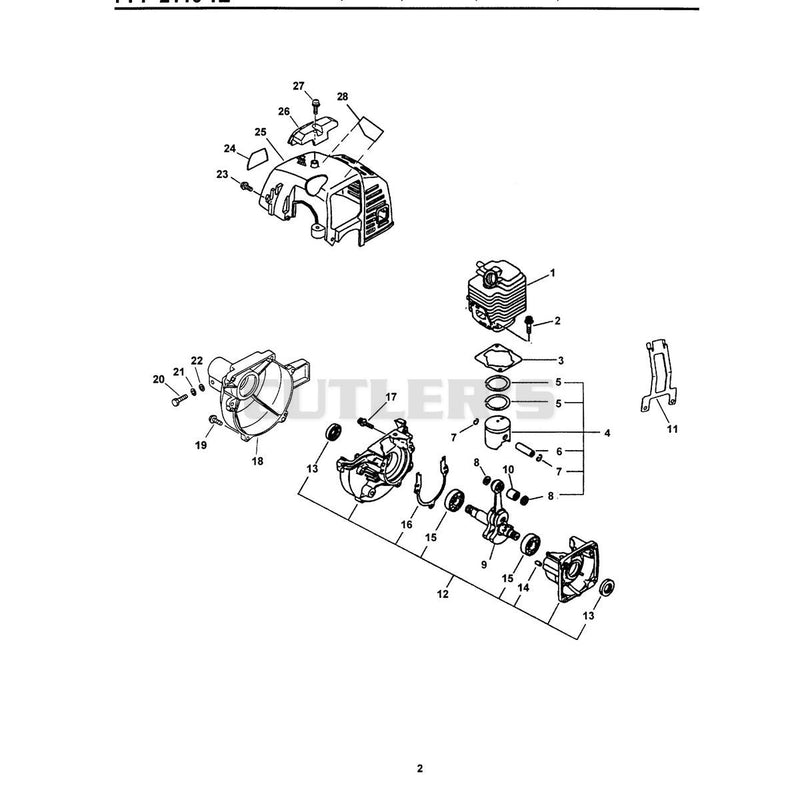 Ppf-2110 1E Engineexternal, Internal, Crankcase, Fan Housing, Cylinder
