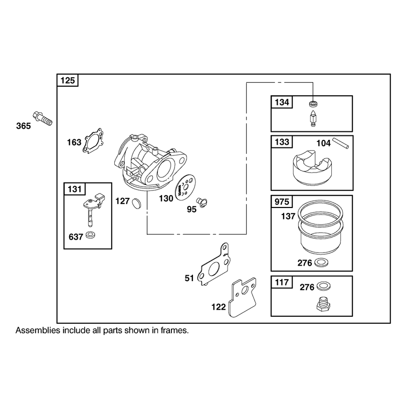 Carburetor Assembly Engine GTS 200 Only on 20791