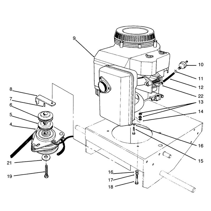 Engine and Clutch Assembly