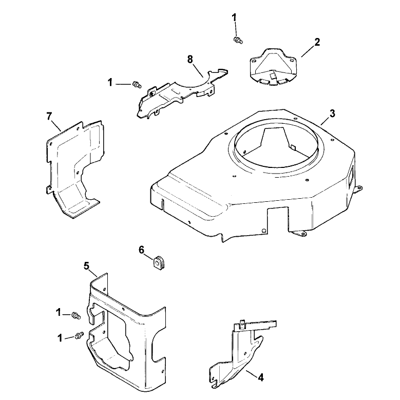 Blower Housing and Baffles Kohler Cv13t Ps 21524