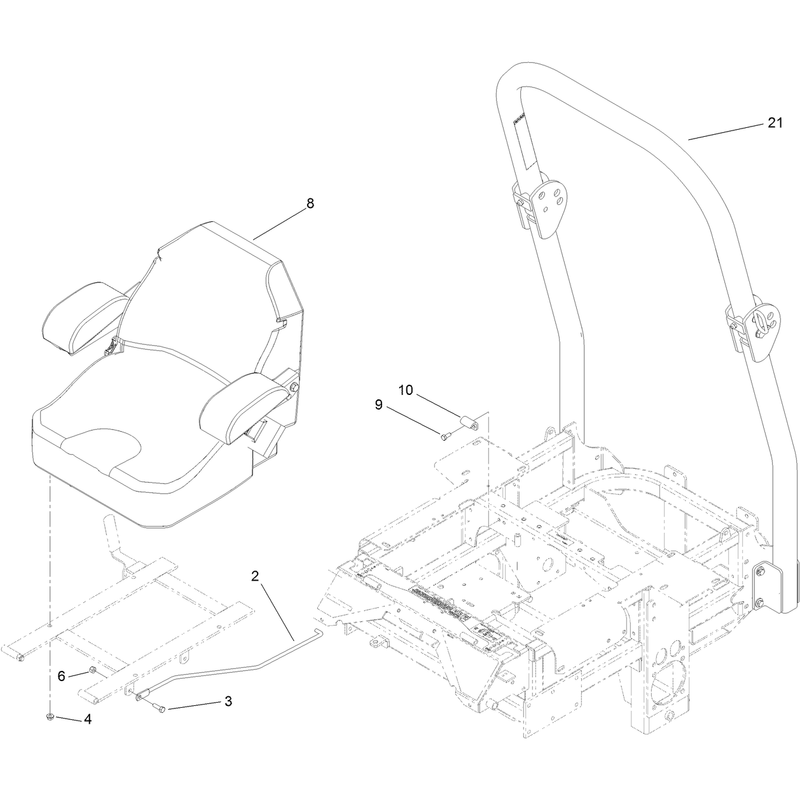 Seat and Roll Over Protection System Assembly
