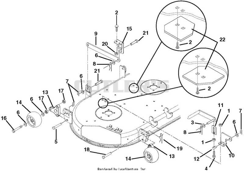 42" Mower Brackets And Rollers
