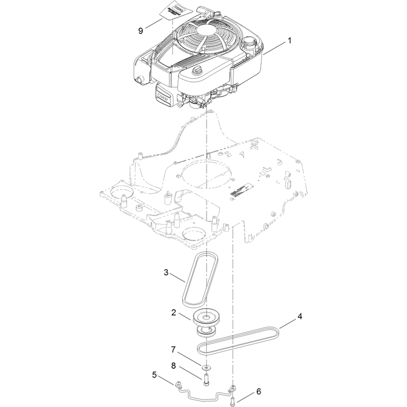 Engine and Pulley Assembly
